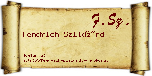 Fendrich Szilárd névjegykártya