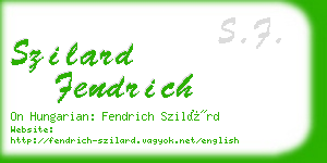 szilard fendrich business card